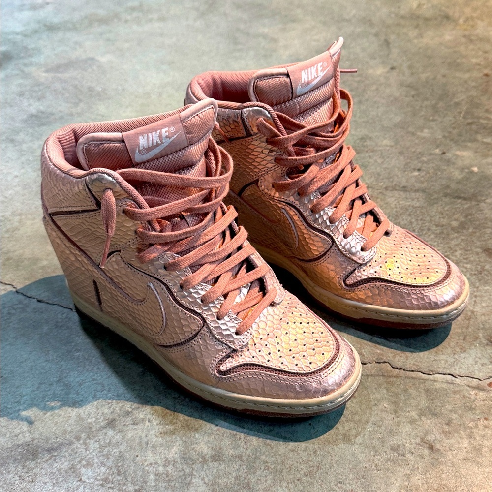 Nike Women's High-Top Sneakers - Lovely Rose Gold SIZE 7 PRE-LOVED asking $77